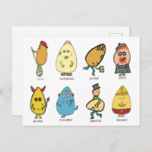 Funny Egg Puns Postkarte (Vorne/Hinten)