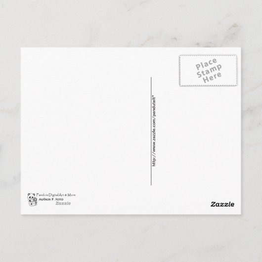 Funny Eggman Boy mit grüner Haare Postkarte (Rückseite)