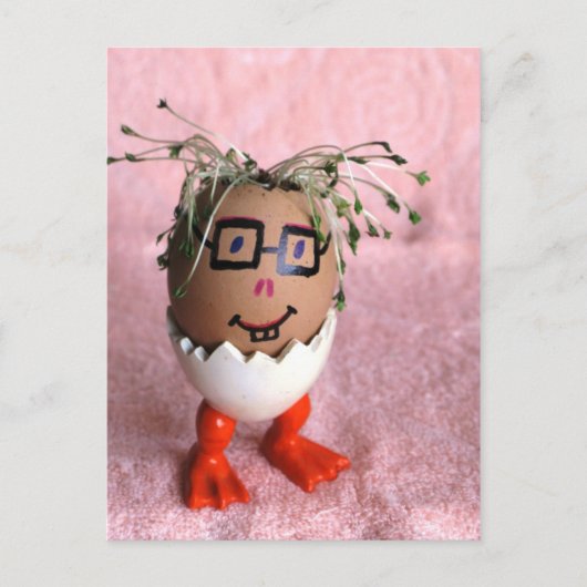 Funny Eggman Boy mit grüner Haare Postkarte (Vorderseite)