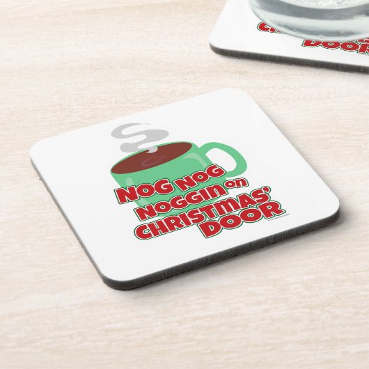 Funny Eggnog Christmas Sprichwort Getränkeuntersetzer (Linke Seite)