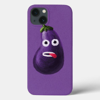 Funny Eggplant Cartoon Charakter Niedliches Gemüse iPhone 13 Hülle