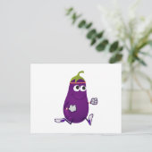 Funny Eggplant Runner Postkarte (Stehend Vorderseite)