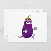 Funny Eggplant Runner Postkarte (Vorne/Hinten)