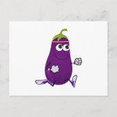Funny Eggplant Runner Postkarte (Vorderseite)