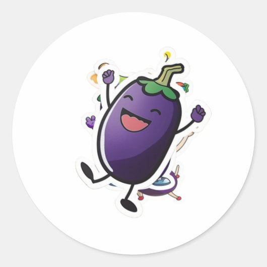 Funny Eggplant Sticker (Vorderseite)