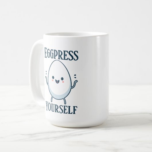 Funny "Eggpress Yourself" Individuelle Name Kaffeetasse (Vorderseite Links)