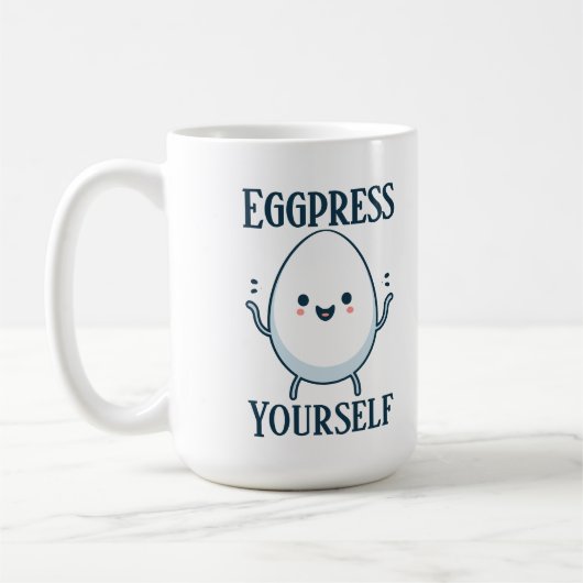 Funny "Eggpress Yourself" Individuelle Name Kaffeetasse (Links)
