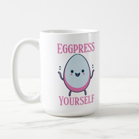 Funny "Eggpress Yourself" Individuelle Name Kaffeetasse (Links)