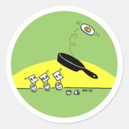 Funny Eggs beobachten Egg Gymnastik Cartoon Runder Aufkleber