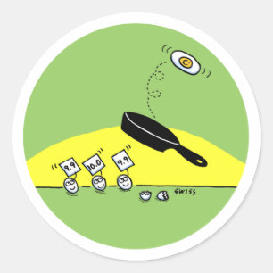 Funny Eggs beobachten Egg Gymnastik Cartoon Runder Aufkleber