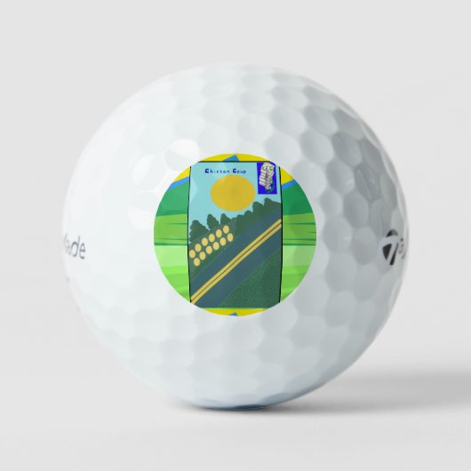 Funny Eggs Crossing the Road Golfball (Vorderseite)