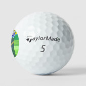 Funny Eggs Crossing the Road Golfball (Logo)