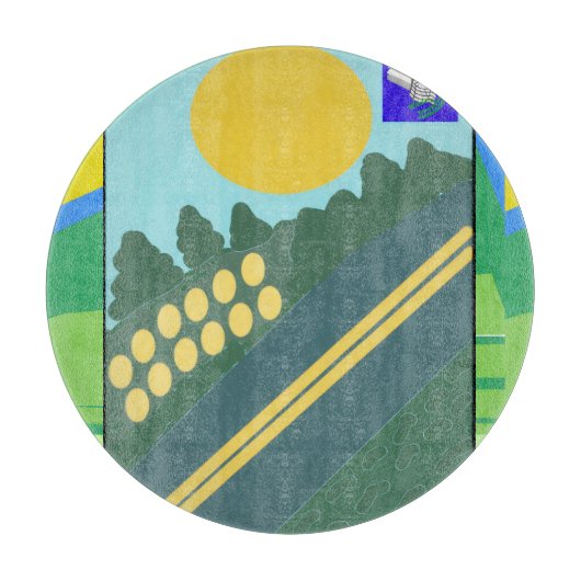 Funny Eggs Crossing the Road Schneidebrett (Vorderseite)