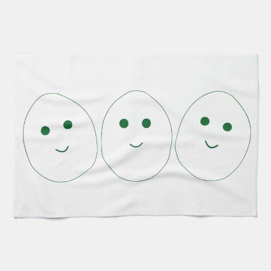 Funny Eggs Face Küchentuch (Horizontal)