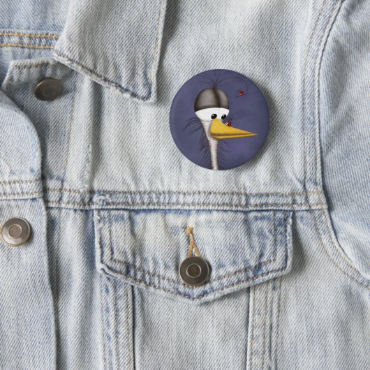 Funny Egret Cartoon Button (Beispiel)