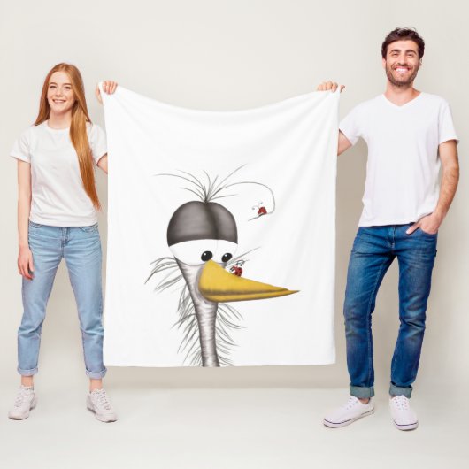 Funny Egret Cartoon Fleecedecke (Beispiel)