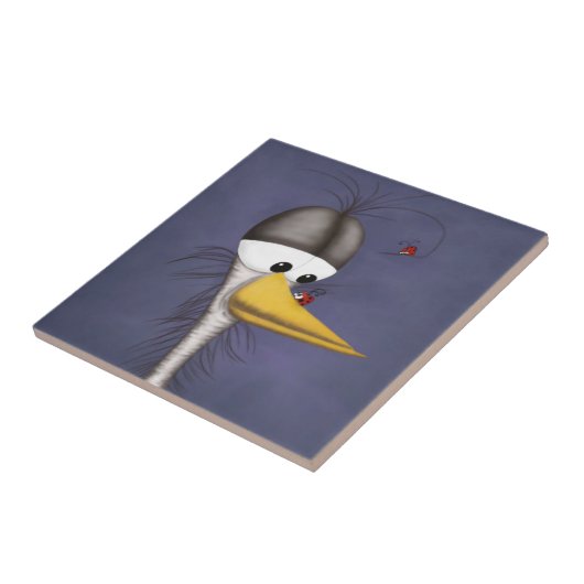 Funny Egret Cartoon Fliese (Seite)