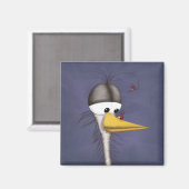 Funny Egret Cartoon Magnet (Vorderseite/Rückseite)