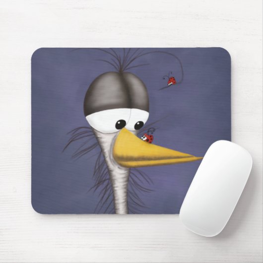 Funny Egret Cartoon Mousepad (Mit Mouse)