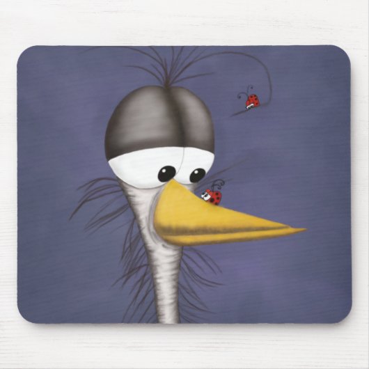 Funny Egret Cartoon Mousepad (Vorne)
