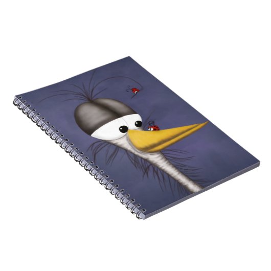 Funny Egret Cartoon Notizblock (Rechte Seite)