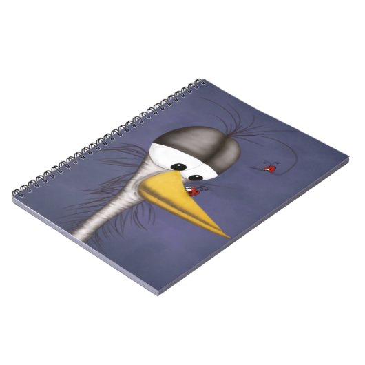 Funny Egret Cartoon Notizblock (Linke Seite)