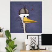 Funny Egret Cartoon Poster (Heimbüro)