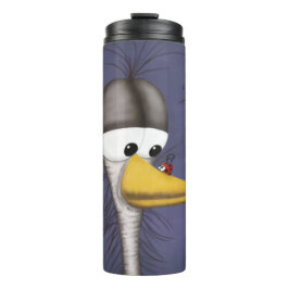 Funny Egret Cartoon Thermosbecher