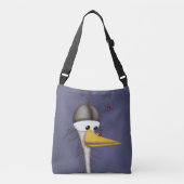 Funny Egret Cartoon Tragetaschen Mit Langen Trägern (Vorderseite)