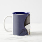 Funny Egret Cartoon Zweifarbige Tasse (Links)