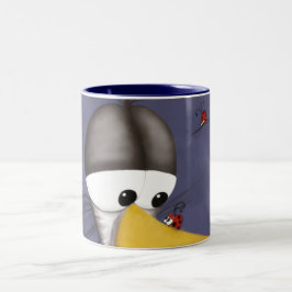 Funny Egret Cartoon Zweifarbige Tasse
