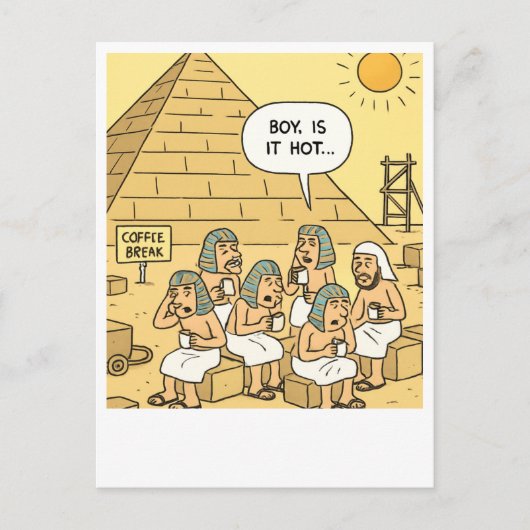 Funny Egypt Coffee Break Postcard Postkarte (Vorderseite)