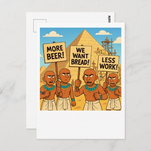 Funny Egyptian Beer and Brot Protest Postcard Postkarte (Vorne/Hinten)