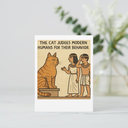 Funny Egyptian Cat Judge Postcard Postkarte (Stehend Vorderseite)