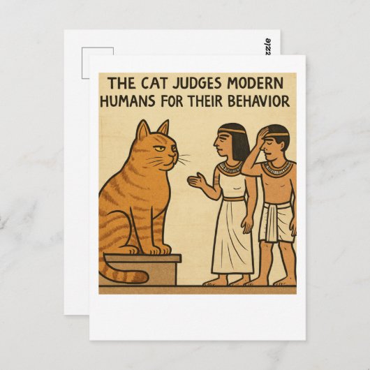 Funny Egyptian Cat Judge Postcard Postkarte (Vorne/Hinten)