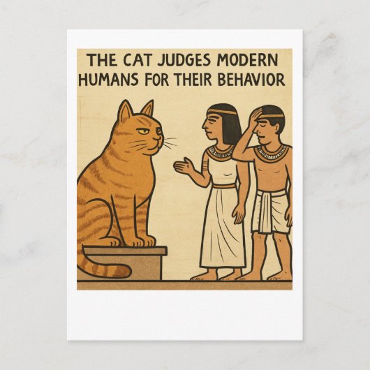 Funny Egyptian Cat Judge Postcard Postkarte (Vorderseite)