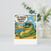 Funny Egyptian Crocodile | Snappy Nile Card Postkarte (Stehend Vorderseite)
