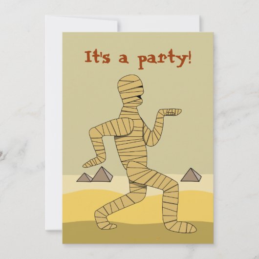Funny Egyptian Mummy Halloween-Party Einladungen (Vorderseite)
