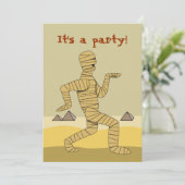 Funny Egyptian Mummy Halloween-Party Einladungen (Stehend Vorderseite)