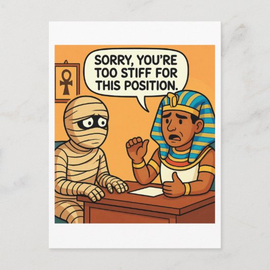 Funny Egyptian Mummy | Stift Job Interview Card Postkarte (Vorderseite)