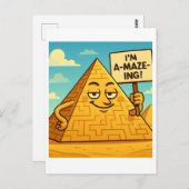 Funny Egyptian Pyramid Maze | A-MAZE-ING-Karte Postkarte (Vorne/Hinten)