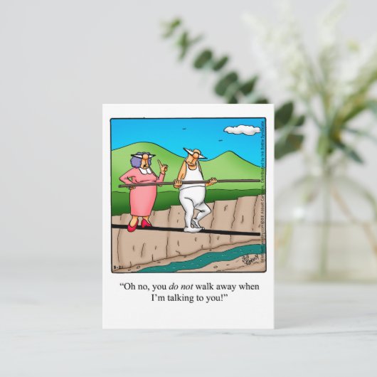 Funny Ehe Spaß Postkarte (Stehend Vorderseite)