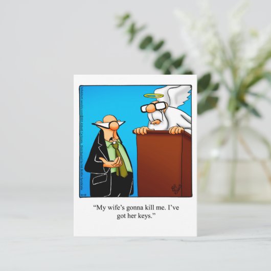 Funny Ehe Spaß Postkarte (Stehend Vorderseite)