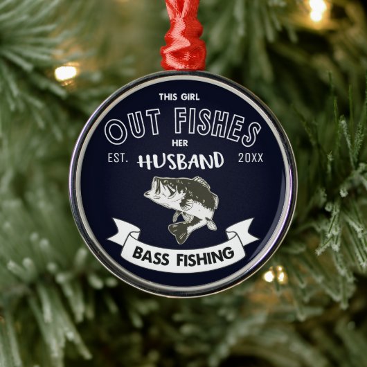 Funny Ehefrau Bass Fischen Weihnachtsfisch Ornamen Ornament Aus Metall (Baum)
