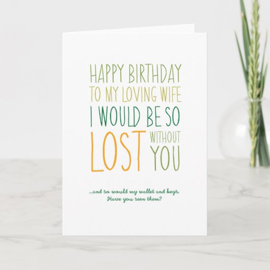 Funny Ehefrau Birthday Card Karte (Vorderseite)