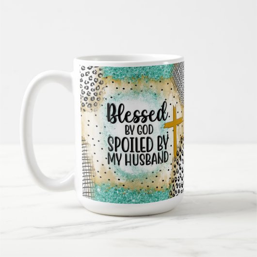 Funny Ehefrau Kaffeegenuss Tasse, gesegnete Ehefra Kaffeetasse (Links)