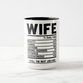 Funny Ehefrau Nutrition Fakten Tasse