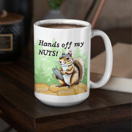 Funny Eichhörnchen auf einem Handy Peanuts Cartoon Kaffeetasse