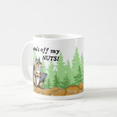 Funny Eichhörnchen auf einem Handy Peanuts Cartoon Kaffeetasse (Vorderseite Links)
