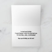 Funny Eichhörnchen Belated Birthday Dankeskarte (Innenseite)